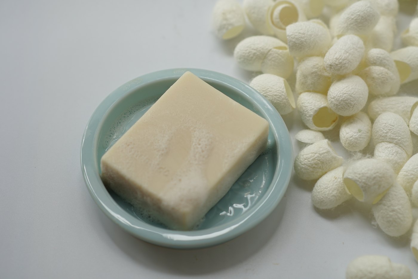 Silk goat milk bar with cocoons